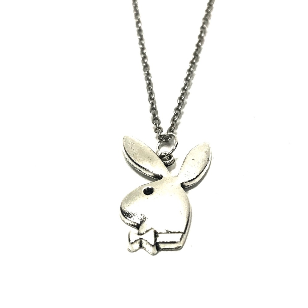 Playboy Bunny Silver Chain Necklace Pendant Unisex